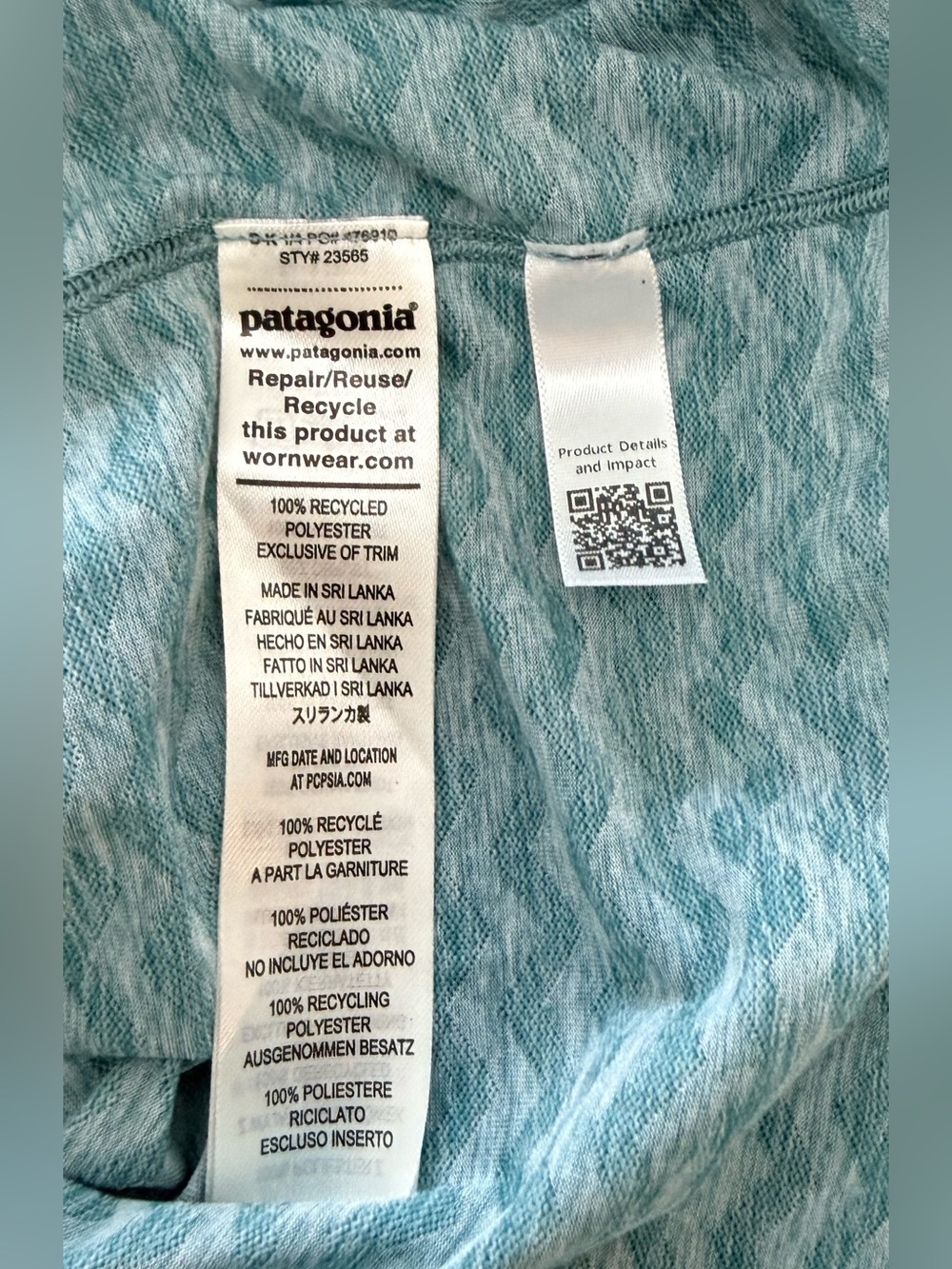 Patagonia | Ridge Flow Running Shirt | Wetland Blue | Size Medium - Picture 4 of 4